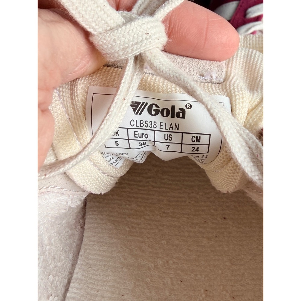 Gola Sneakers Womens Elan Trainer 7 Cerise Pink CLB538 Retro Suede Gum Sole - Picture 8 of 10